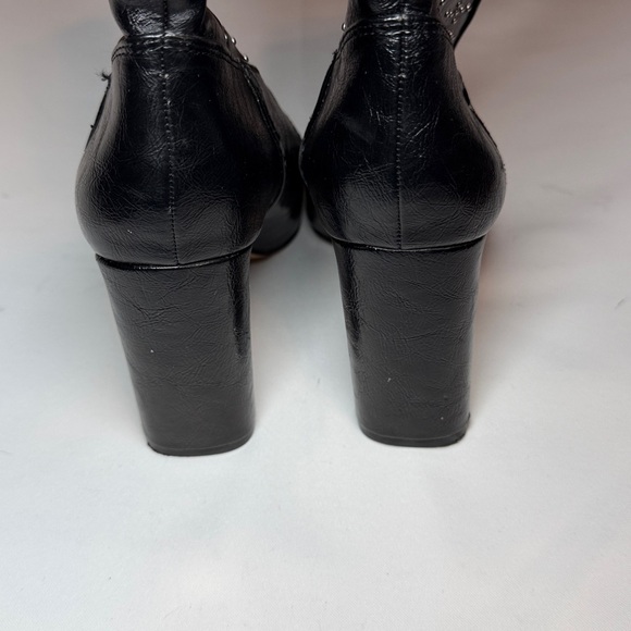 Jessica Simpson Black Bazil Studded Silver Western Pointed Toe Booties 7 - Picture 8 of 8